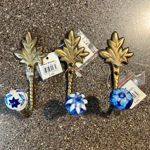 World Market Brass and Porcelain Hooks